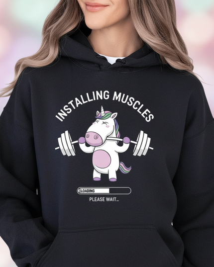 black unicorn hoodie adult - detail