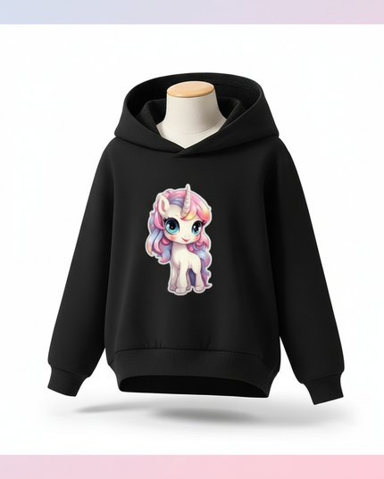black unicorn hoodie - white-bg