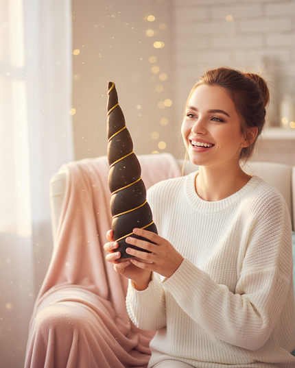 black unicorn horn - in-use