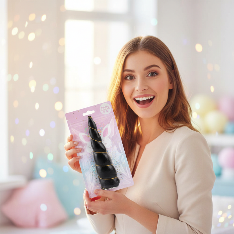 black unicorn horn party pack - in-use