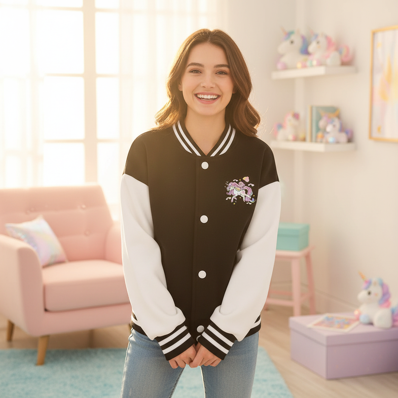 black unicorn jacket - in-use