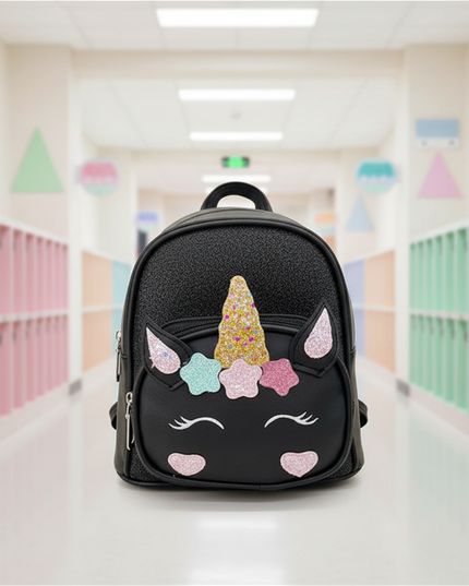black unicorn kindergarten backpack - lifestyle