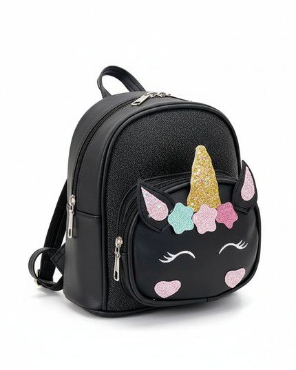 black unicorn kindergarten backpack - white-bg
