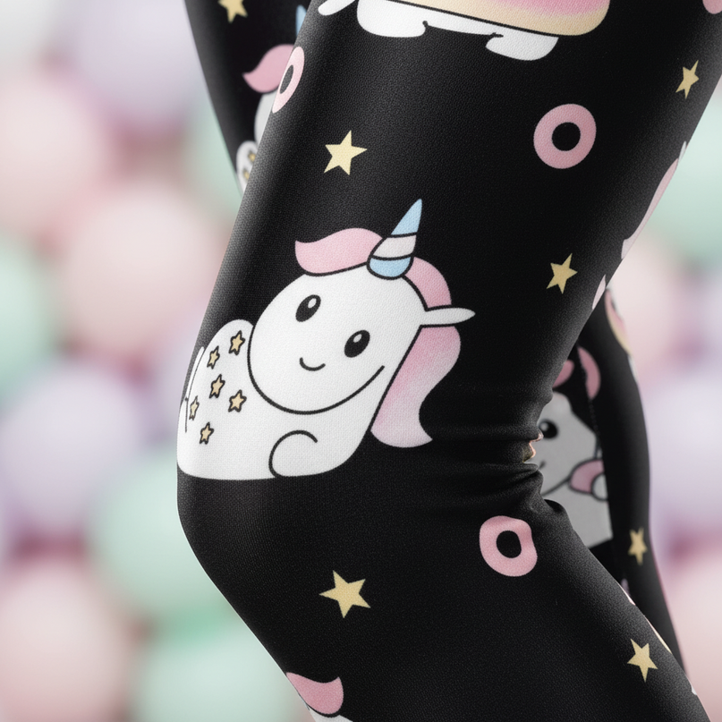 black unicorn leggings - detail