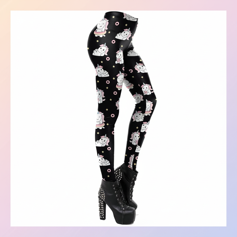 black unicorn leggings - white-bg