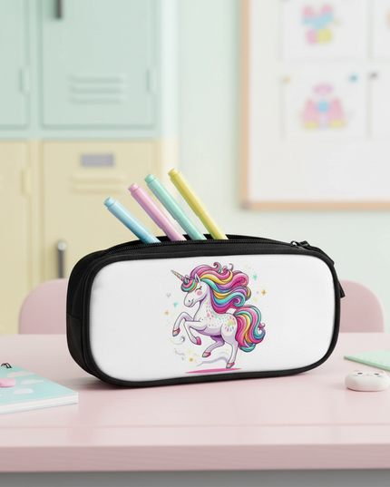 black unicorn pencil case - lifestyle