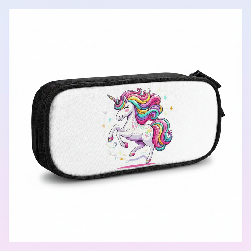 black unicorn pencil case - white-bg