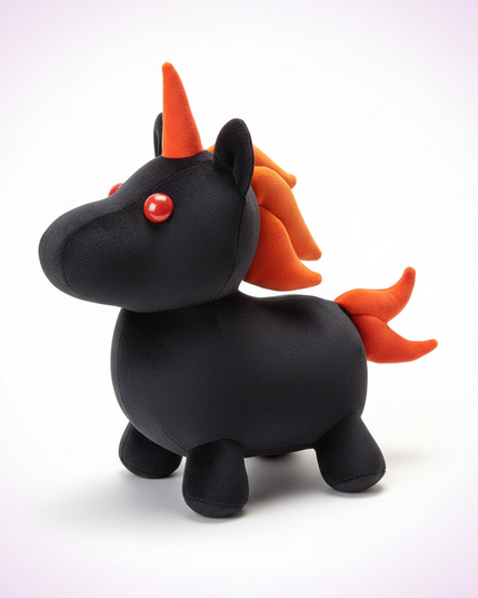 black unicorn plush - white-bg