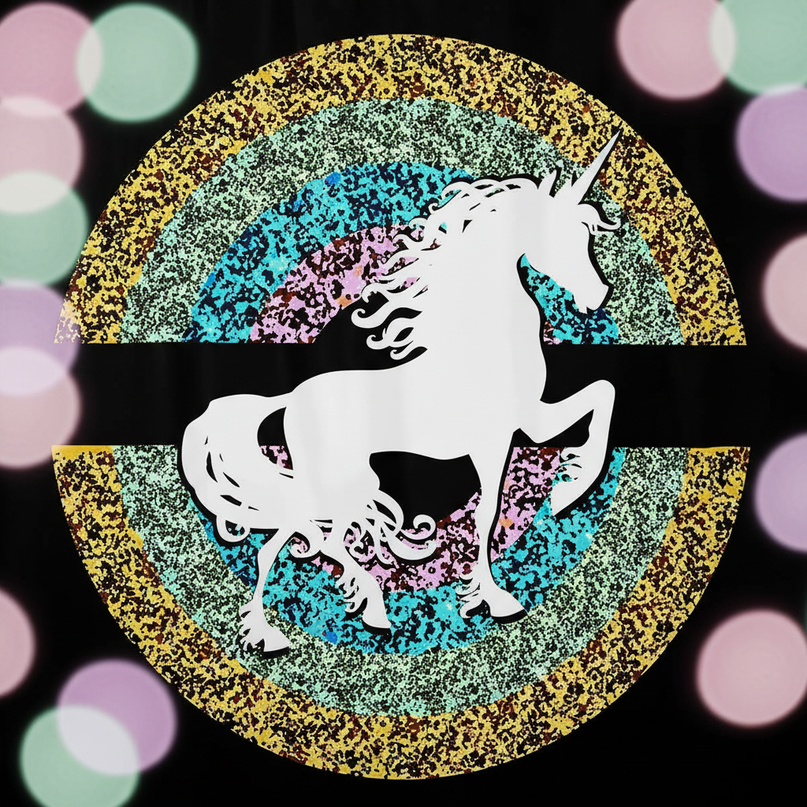 black unicorn shower curtain - detail