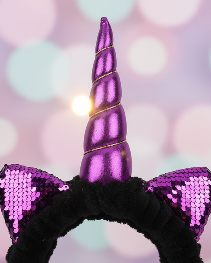 black unicorn spa headband - detail