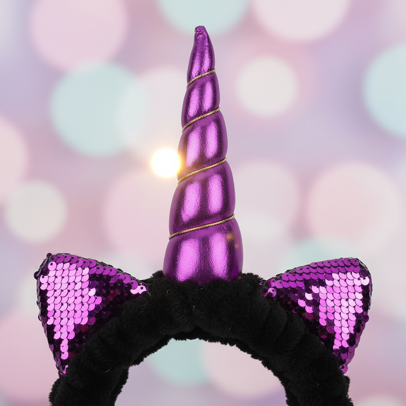 black unicorn spa headband - detail