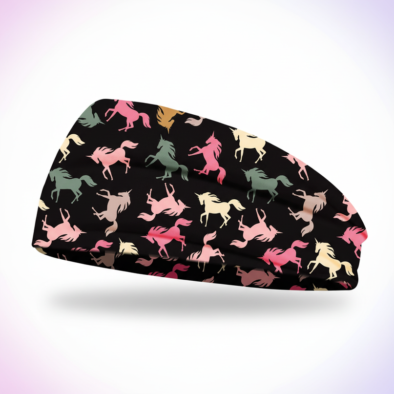 black unicorn sport headband - white-bg