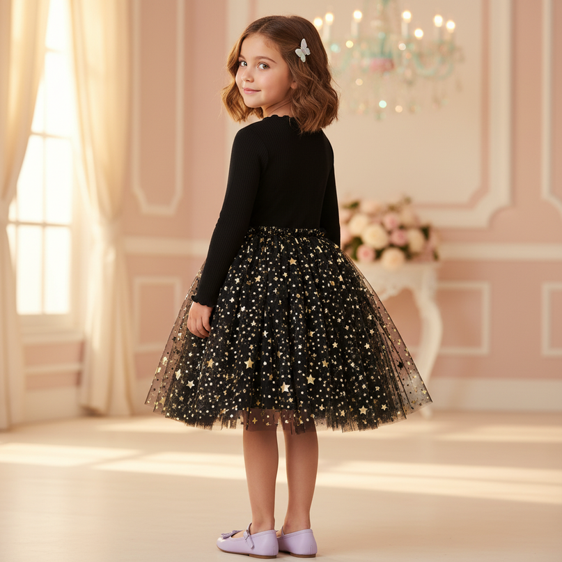 black unicorn star dress - back