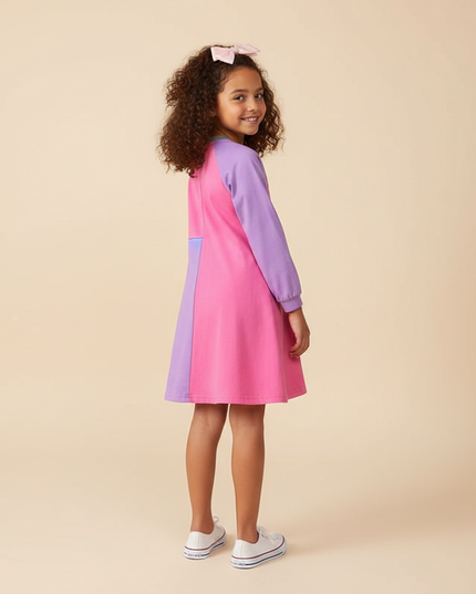 black unicorn star patchwork dress - back