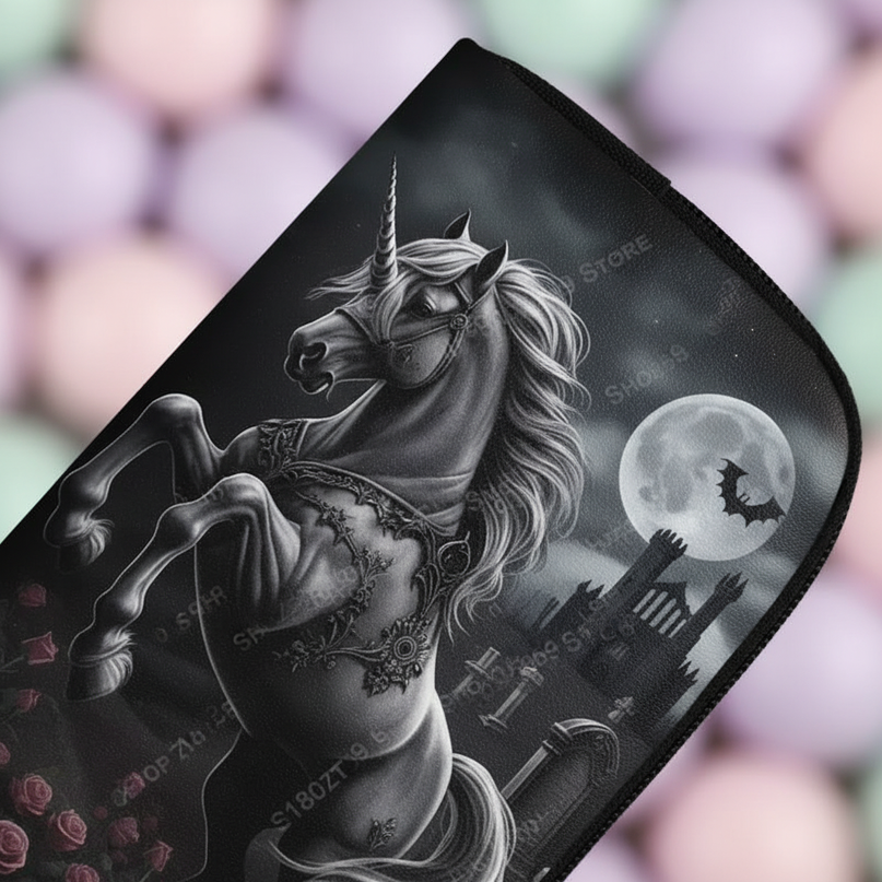 black unicorn wallet - detail