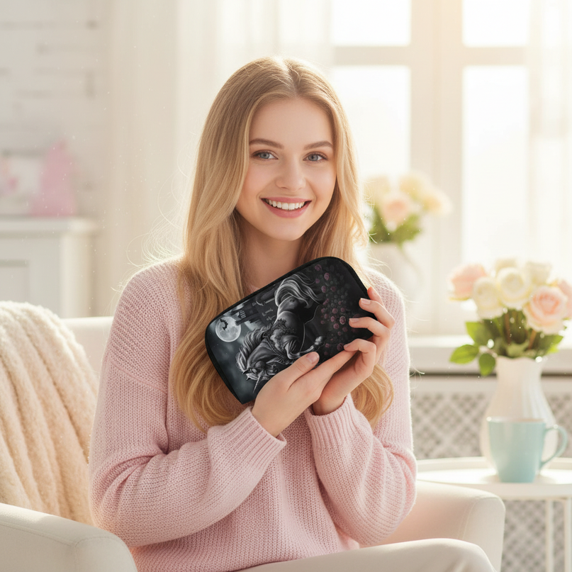 black unicorn wallet - in-use