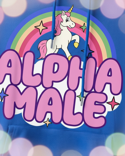 blue alpha male sarcastic hoodie - detail