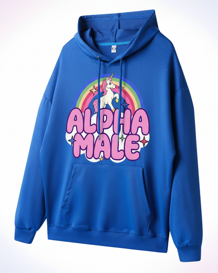 blue alpha male sarcastic hoodie - white-bg