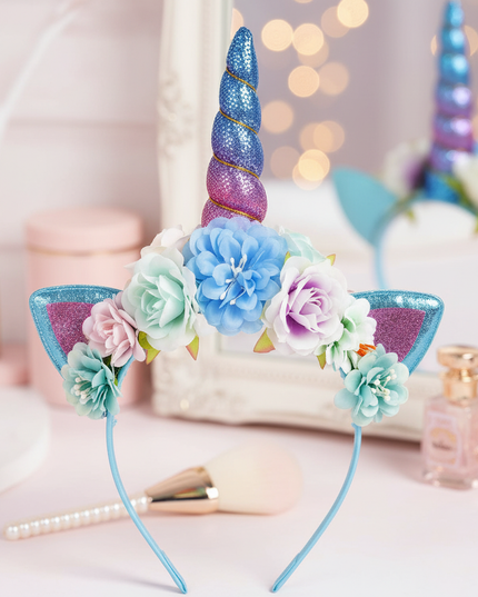 blue dreamy unicorn headband - lifestyle