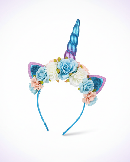blue dreamy unicorn headband - white-bg