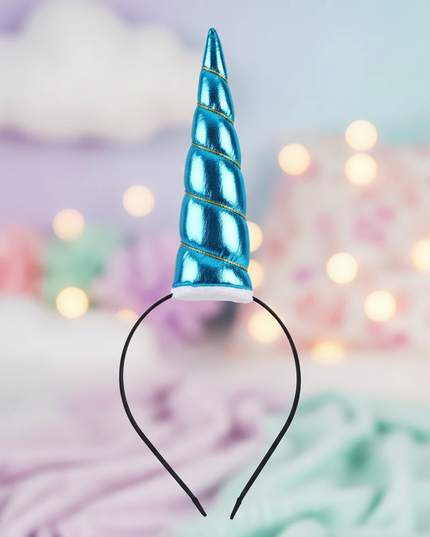 blue elastic unicorn horn - lifestyle