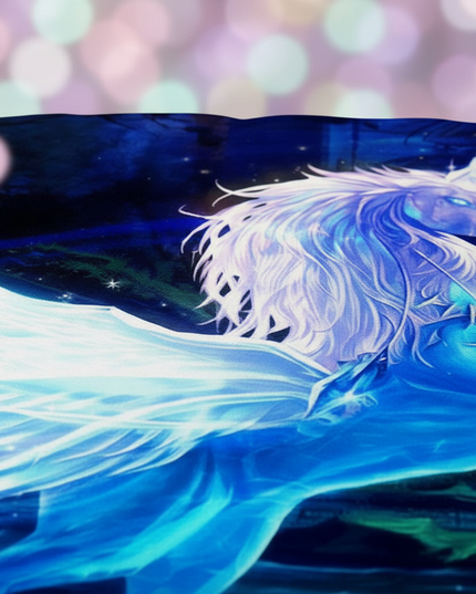 blue glow pegasus bedding - detail