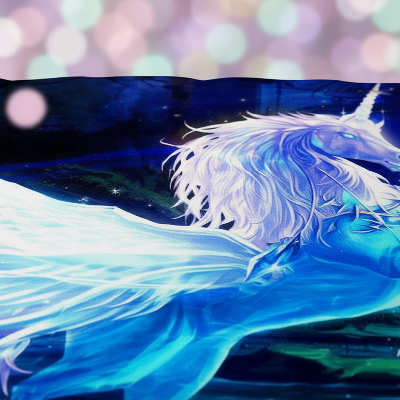 blue glow pegasus bedding - detail