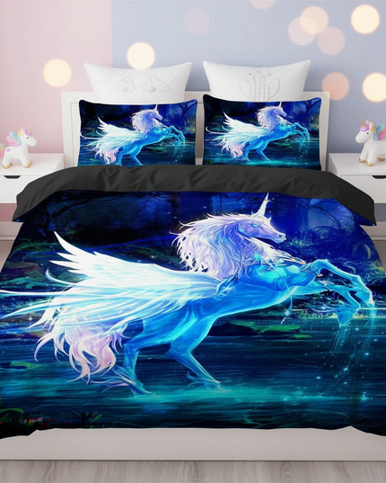 blue glow pegasus bedding - lifestyle