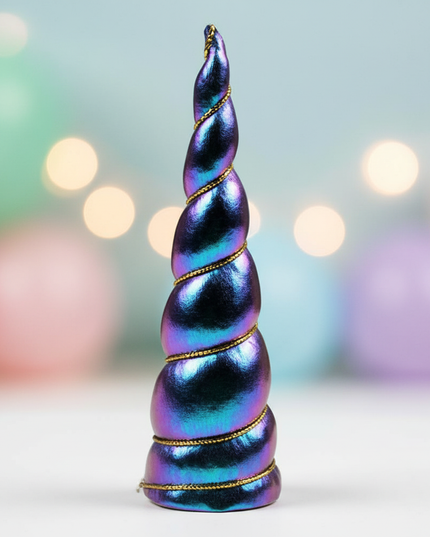 blue iridescent unicorn horn - lifestyle