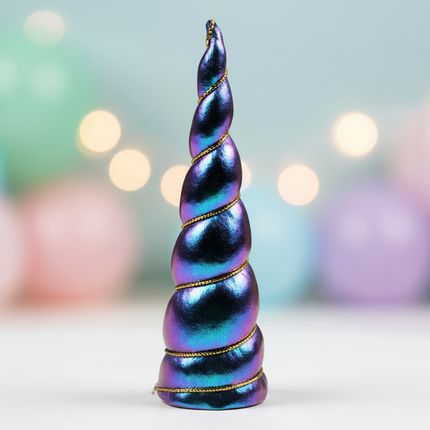 blue iridescent unicorn horn - lifestyle