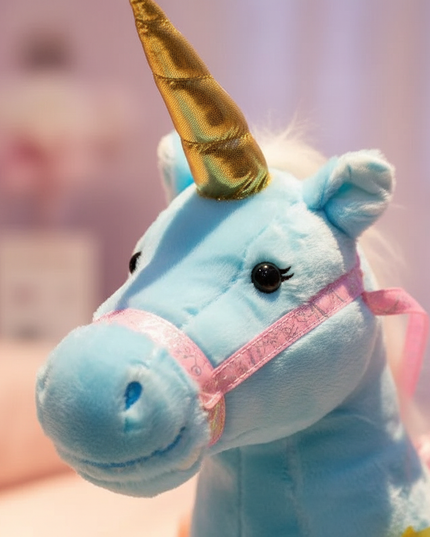 blue princess unicorn plush doll - detail