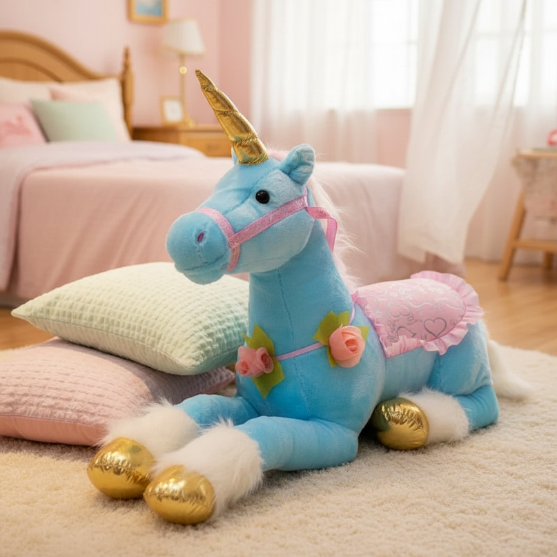 blue princess unicorn plush doll - lifestyle