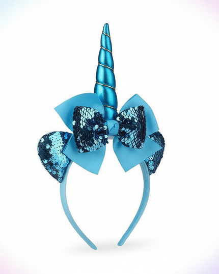 blue sequin unicorn headband - white-bg