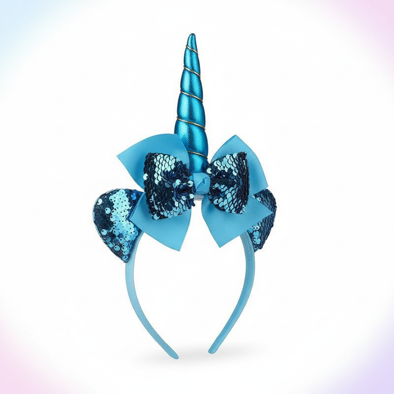 blue sequin unicorn headband - white-bg