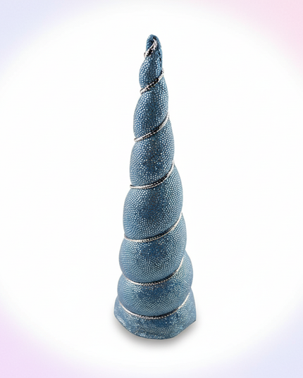 blue sequin unicorn horn - white-bg