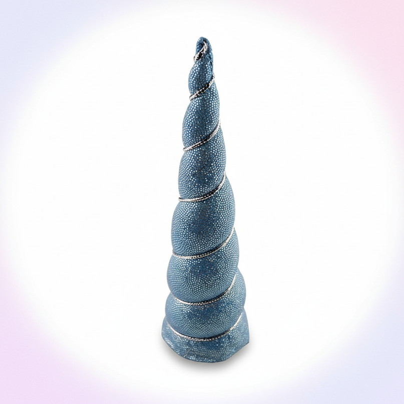 blue sequin unicorn horn - white-bg