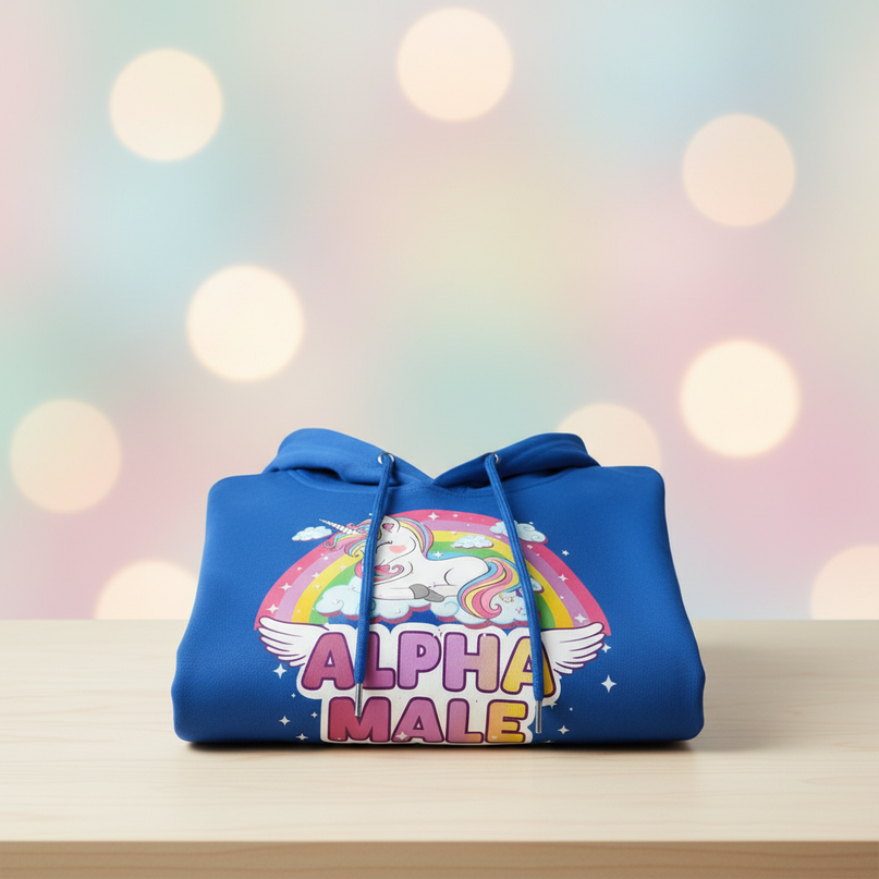 blue sleeping unicorn hoodie - lifestyle