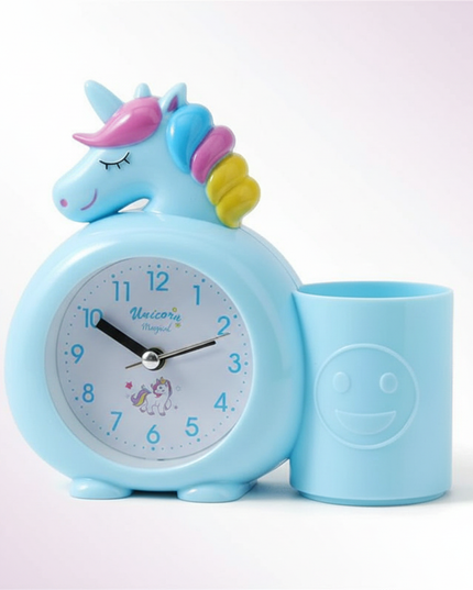 blue unicorn alarm clock - white-bg