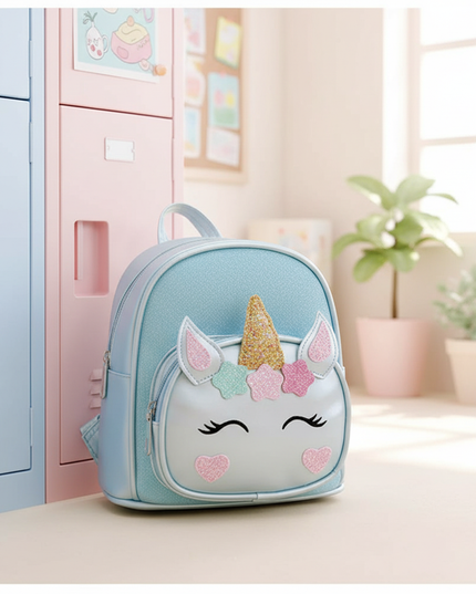 blue unicorn backpack - lifestyle