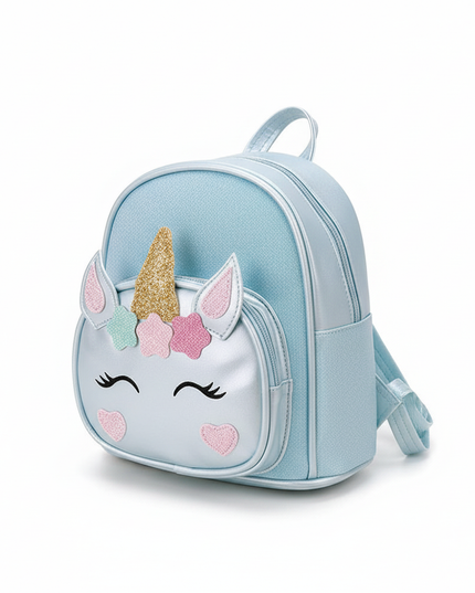 blue unicorn backpack - white-bg