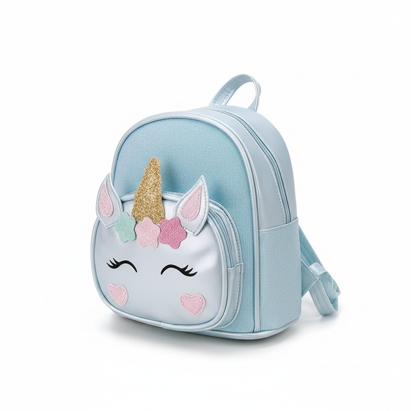 blue unicorn backpack - white-bg