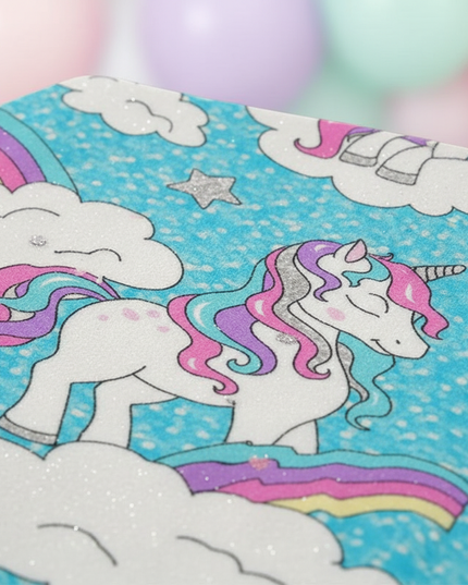 blue unicorn blanket - detail