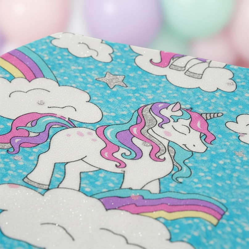 blue unicorn blanket - detail