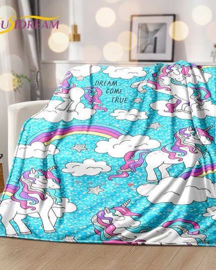 blue unicorn blanket - lifestyle