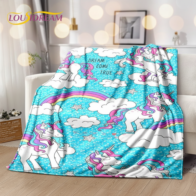 blue unicorn blanket - lifestyle