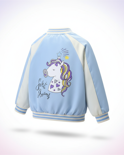 blue unicorn bomber - white-bg