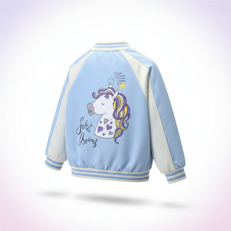 blue unicorn bomber - white-bg