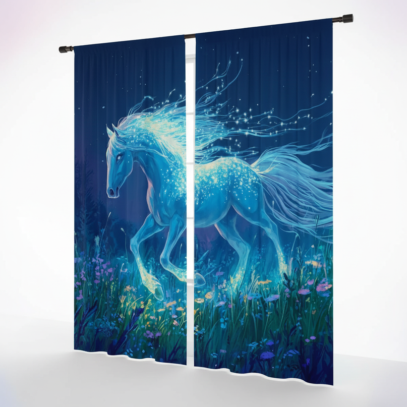 blue unicorn curtains - white-bg