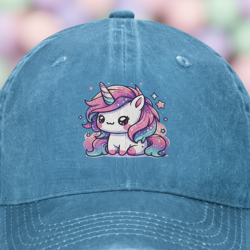 blue unicorn hat - detail