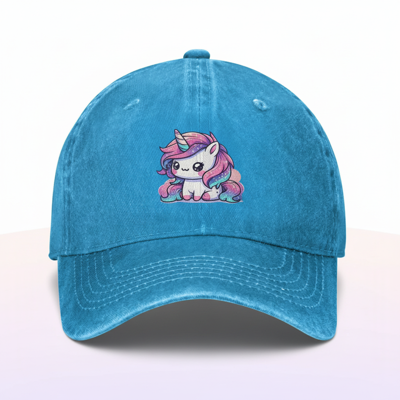 blue unicorn hat - white-bg
